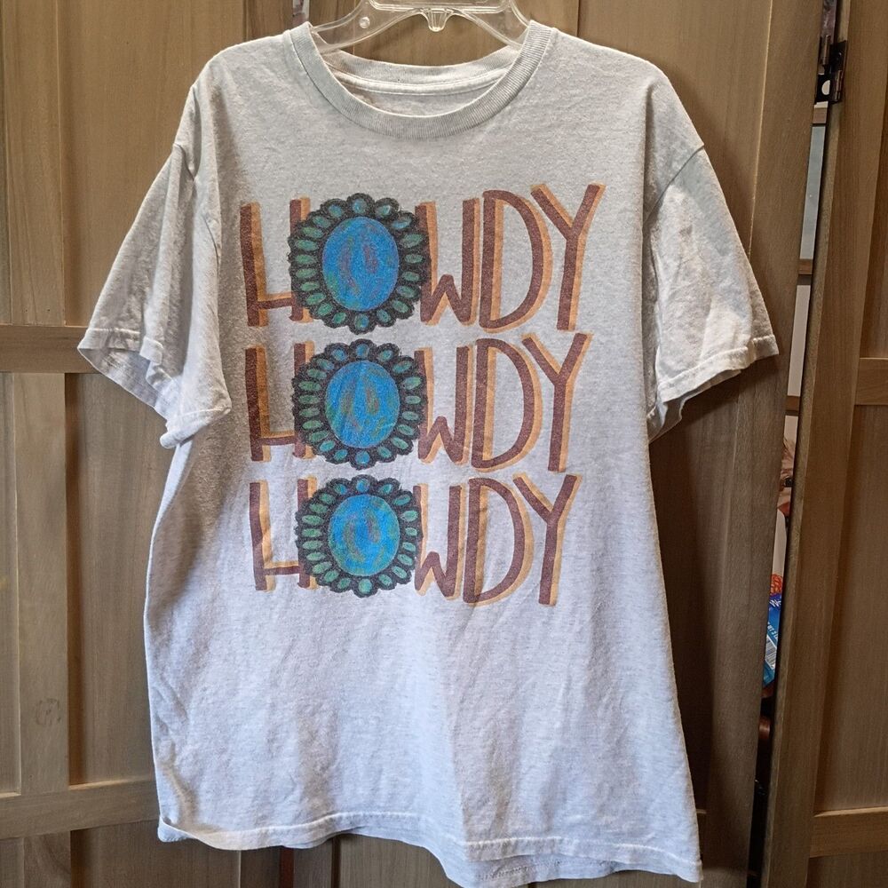 Howdy turquoise tee medium
